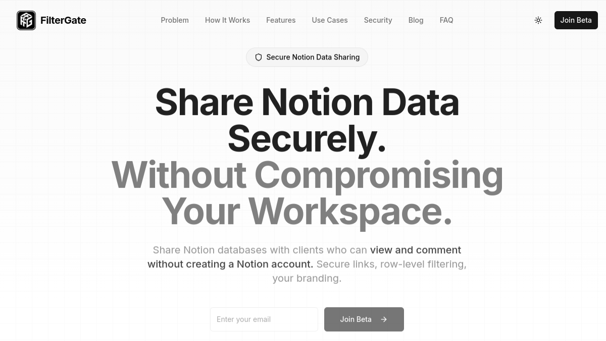 Filter Gate website screenshot